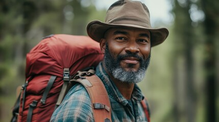 Obraz premium Man on an Outdoor Adventure Journey