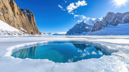 Frozen Lake in the Mountains