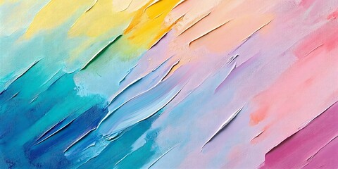 Fototapeta premium Vibrant Abstract Painting with Textured Oil Brushstrokes and Multicolored Splatter in Contemporary Art Style 