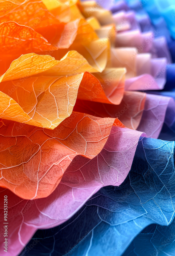 Poster a colorful piece of paper with a rainbow pattern. the colors are vibrant and the paper is folded int