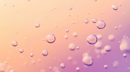 Tiny bubbles scattered on a smooth pastel orange and violet background.