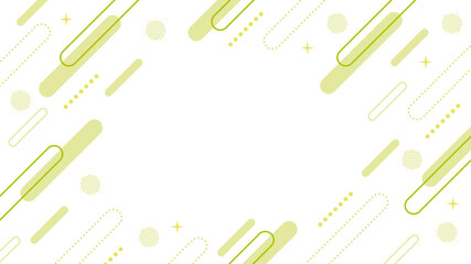 抽象的　斜め　フレーム　メンフィス　黄緑　幾何学　キラキラ