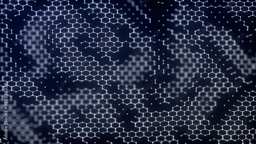 Aufkleber futuristic hexagon background. abstract technology background. technology concept. big data. 3d wave