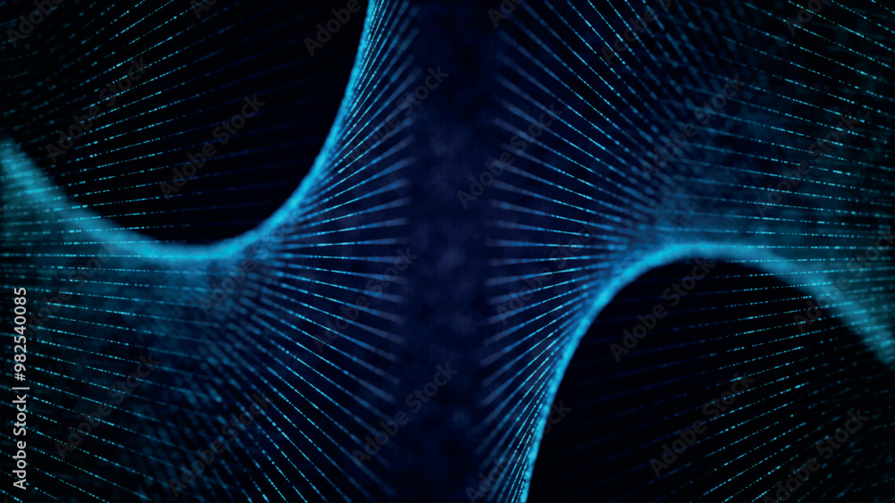Poster digital technology background. wave of glowing points. futuristic background for presentation design