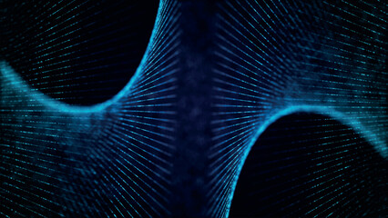 Digital technology background. Wave of glowing points. Futuristic background for presentation design. Abstract digital 3D wave. Vector illustration.