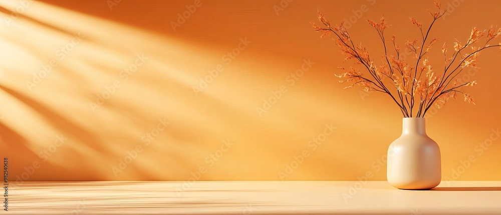 Poster serene gradient of light lemon to rich burnt sienna softly textured background for minimal warmth pe