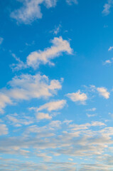 Morning sky landscape with dramatic clouds lit by sunrise light - colorful morning sky view