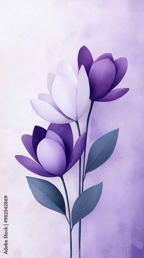 Poster serene gradient of soft lilac to deep grape a modern minimalist background with gentle textures for 