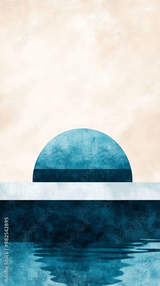 Poster serene gradient of soft turquoise to deep sapphire with subtle grain textures for a minimalist aesth