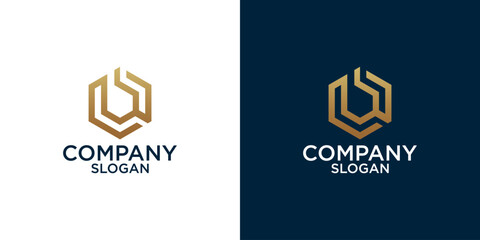 initial b abstract monogram logo vector design