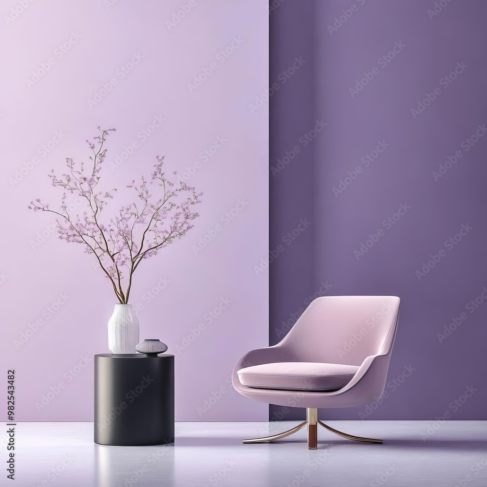 Poster Serene Gradient Transition from Light Mauve to Deep Violet with Elegant Textured Grain for a Calming Visual Experience