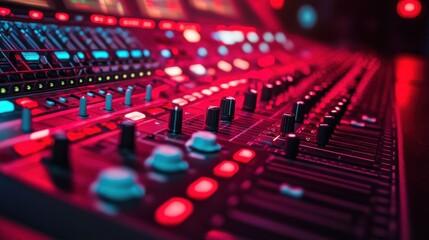 Fototapeta premium Vibrant Music Mixer with Colorful Lights