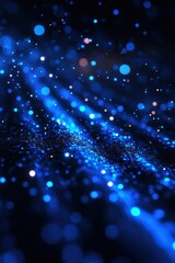 Abstract Blue Light Particle Background