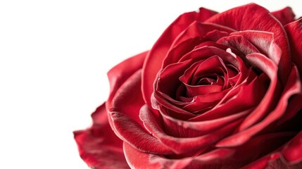 A close-up macro photograph of a single red rose, its intricate details and delicate textures revealed in stunning clarity