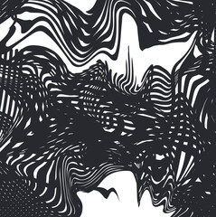 The distorted mesh is torn in some places.