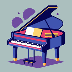 vector illustration of piano
