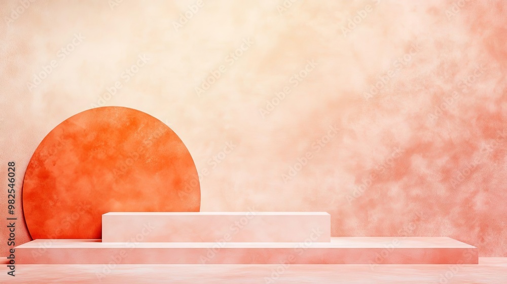 Poster serene minimal gradient from light peach to terracotta with subtle grain textures for modern design 