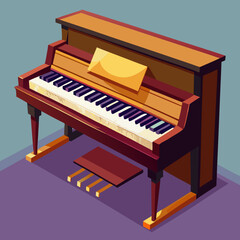 Fototapeta premium vector illustration of piano