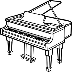 vector illustration of piano