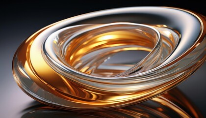 Vidro Futurista com Reflexos em Dourado e Prateado