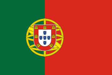 Obraz premium Flag of Portugal with real colors. Vector illustration