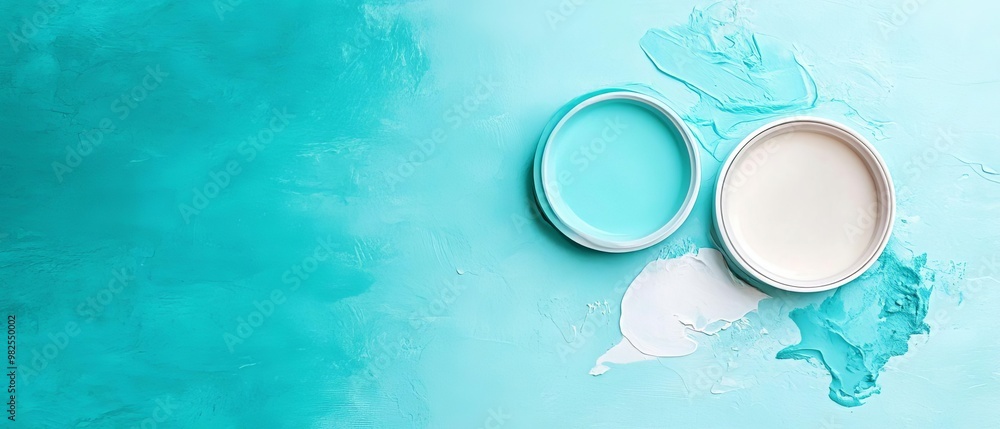 Poster Soft Mint Green to Turquoise Gradient with Textured Depth  A Refreshing and Modern Background for Creative Projects