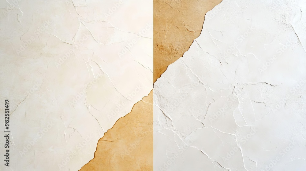 Poster Subtle Elegance A Minimal Transition of Pale Cream to Deep Khaki with Fine Grain Texture for Modern Design and Aesthetic Inspirations