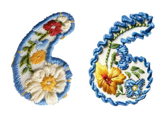 Naklejka premium Quotation mark png embroidery symbol, transparent background