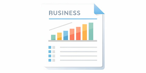 Flat Isolated Business Report and Graph Icon - Minimalist Vector for Corporate Branding, Financial Analytics, and Business Content in Smart Design