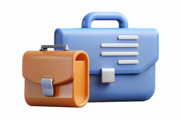 Flat Isolated Business Briefcase and Invoice Concept - Professional Vector Illustration for Corporate Branding and Financial Services