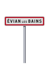Panneau d'entrée de la ville d'Évian-les-Bains (Haute-Savoie) en vectoriel