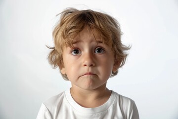 Fototapeta premium Portrait of a Young Boy with Blonde Hair