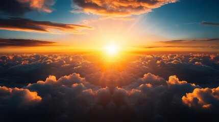 Fototapeta premium Golden Sunset Over Cloudscape