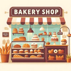 Flat Design Bakery Shop