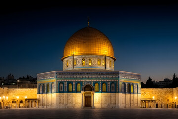 Obraz premium Dome of the Rock in Jerusalem | Iconic Islamic Landmark and Sacred Religious Site