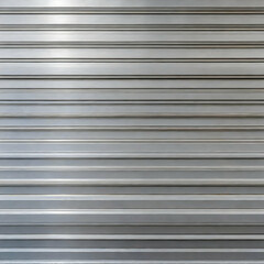 Obraz premium A sleek stainless steel wall featuring thin horizontal lines running across its surface, with a smooth metallic texture and soft reflections. The overall tone is modern and industrial