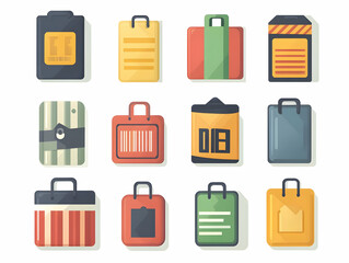 Flat Isolated Barcode and Price Tag Icons: Sleek Vector Illustration for Retail Promotions, Business Branding, and Marketing Campaigns