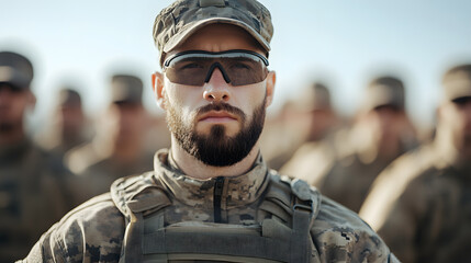 Fototapeta premium Military Force Showcasing Power | Strong Defense and Tactical Capabilities in Action