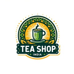 logo illustration for green tea, royal tea