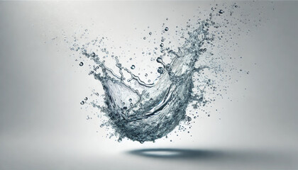 Obraz premium Splash effect of water, high speed photography, on plain white background