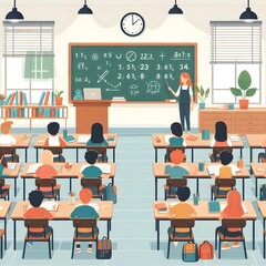 Flat Design School Classroom