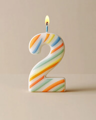 Birthday party 3d digital candle 2 design

