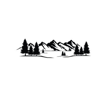 Mountain Forest Landscape Adventure Sticker Vector. Best for Caravan Motorhome Camping Camper Car Van decal