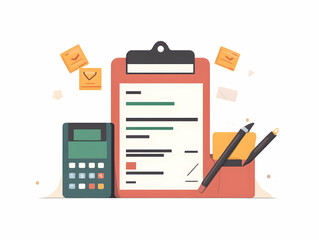 Flat Clean Border Frame with Shopping Tag & Invoice Icon | Professional Business Marketing Design Template