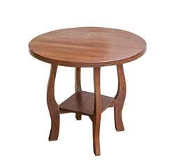 Empty beautiful round wood table isolated