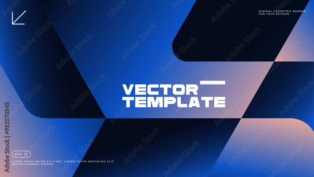 Poster modern geometric background with abstract color gradient shapes.