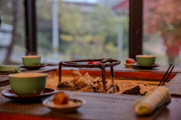 japanese temple in autumn