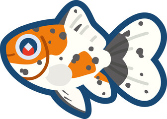 かわいい金魚（ブリストル朱文金）のイラスト