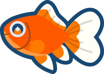 かわいい金魚（紅葉ブリストル）のイラスト