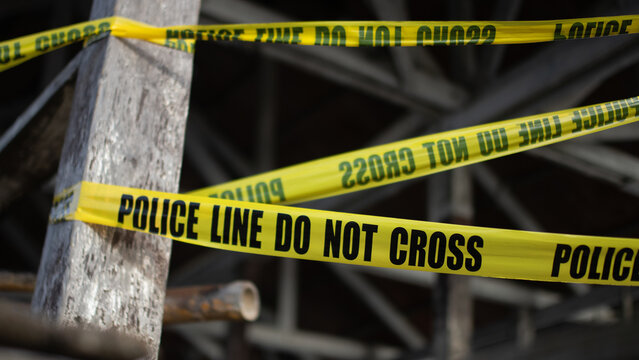 crime scene, yellow police tape
